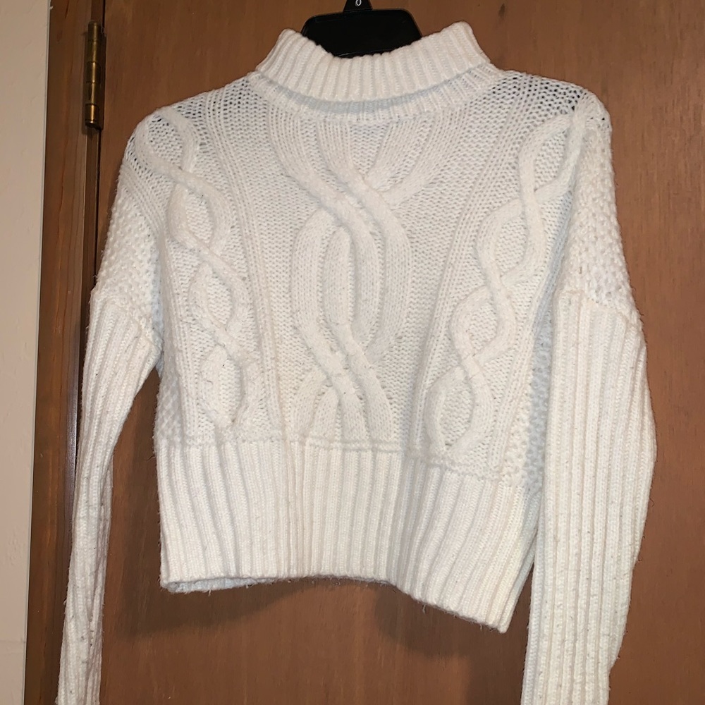 Express white turtleneck knit sweater